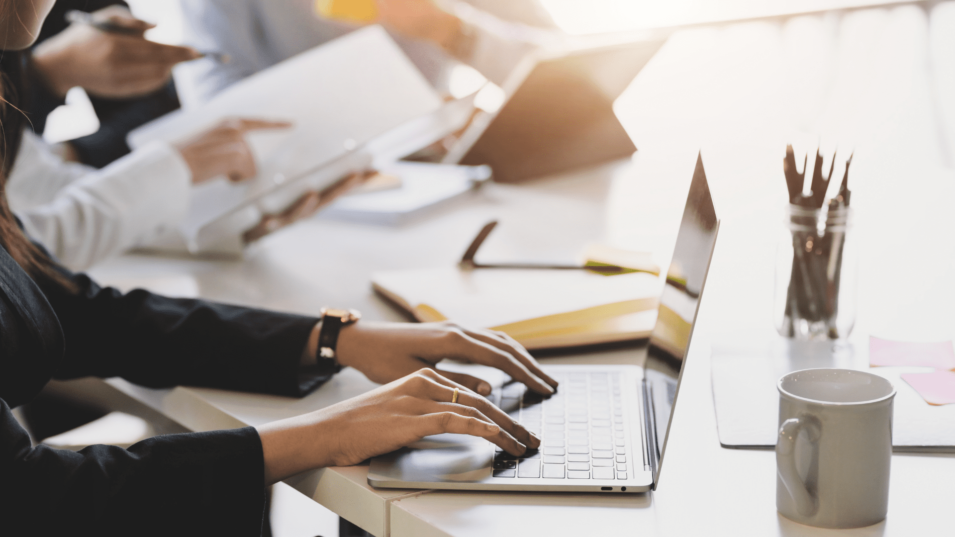 senior care marketing person writing emails